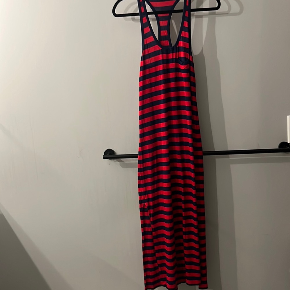 Polo Ralph Lauren dress blue and red stripped. Like new.